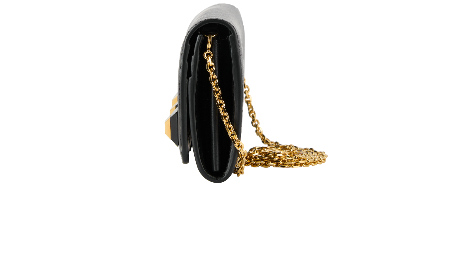 Studded Wallet on Chain, &pound;295, Handbags, Black, Leather, Bottom view